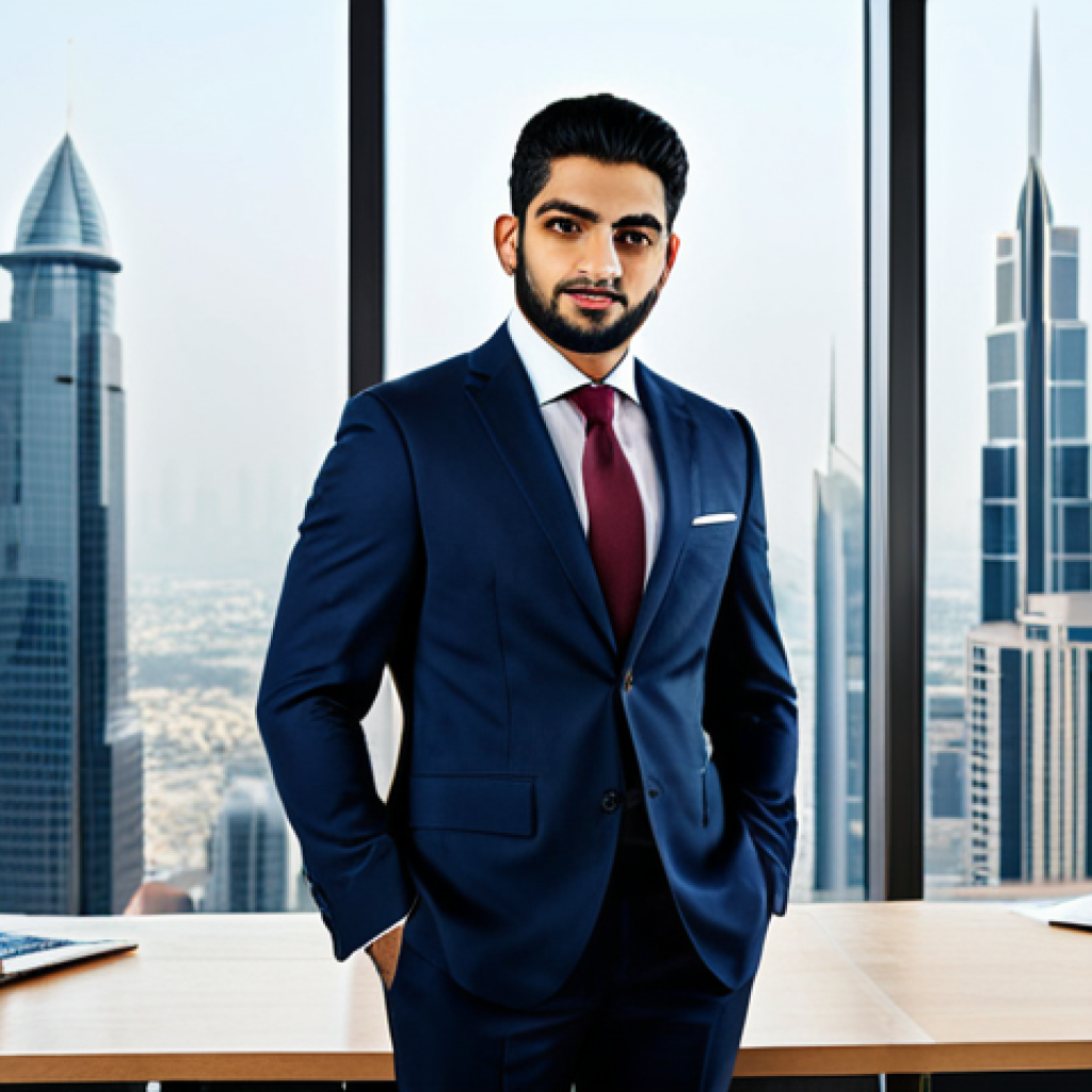 **

"A successful Arab businessman in a tailored, fully clothed business suit, standing confidently in a modern office overlooking a bustling city skyline, appropriate attire, professional setting, safe for work, perfect anatomy, correct proportions, high-resolution, professional photography, family-friendly."

**