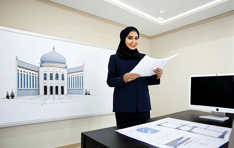 디지털 광고 캠페인 성과 측정기법 - Modern Businesswoman in Dubai**

"A professional businesswoman in a modest, stylish abaya and hijab,...