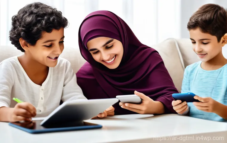 디지털 광고 캠페인에서의 성공적인 브랜딩 전략 - **Prompt 1: Modern Arab Family Engaging with Educational Content**
    "A warmly lit, inviting moder...