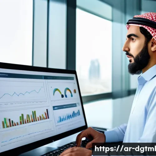 고객 페르소나 개발을 통한 타겟팅 전략 - A professional Middle Eastern marketing analyst in a modern office setting, analyzing customer behav...