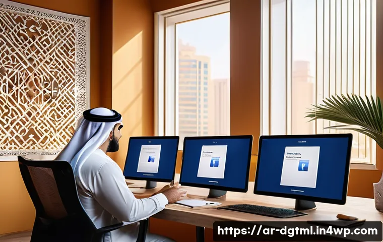디지털 광고 광고비 절감을 위한 팁 - A modern digital marketing office scene set in an Arab country, featuring a diverse team of professi...