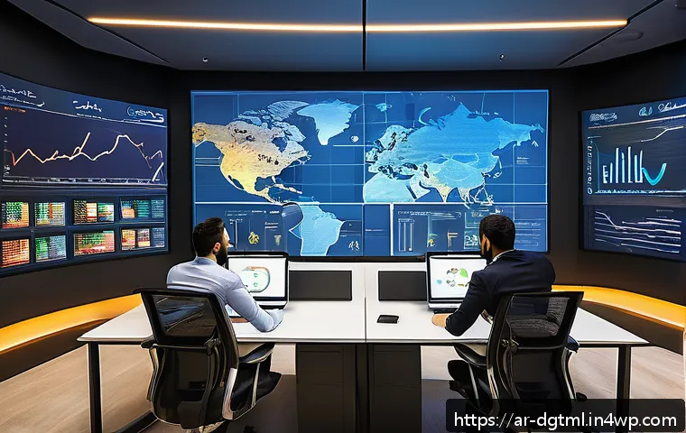 디지털 광고 캠페인에서의 효과적인 타겟팅 기술 - A modern digital marketing office scene focused on analyzing consumer behavioral data for an Arabic-...