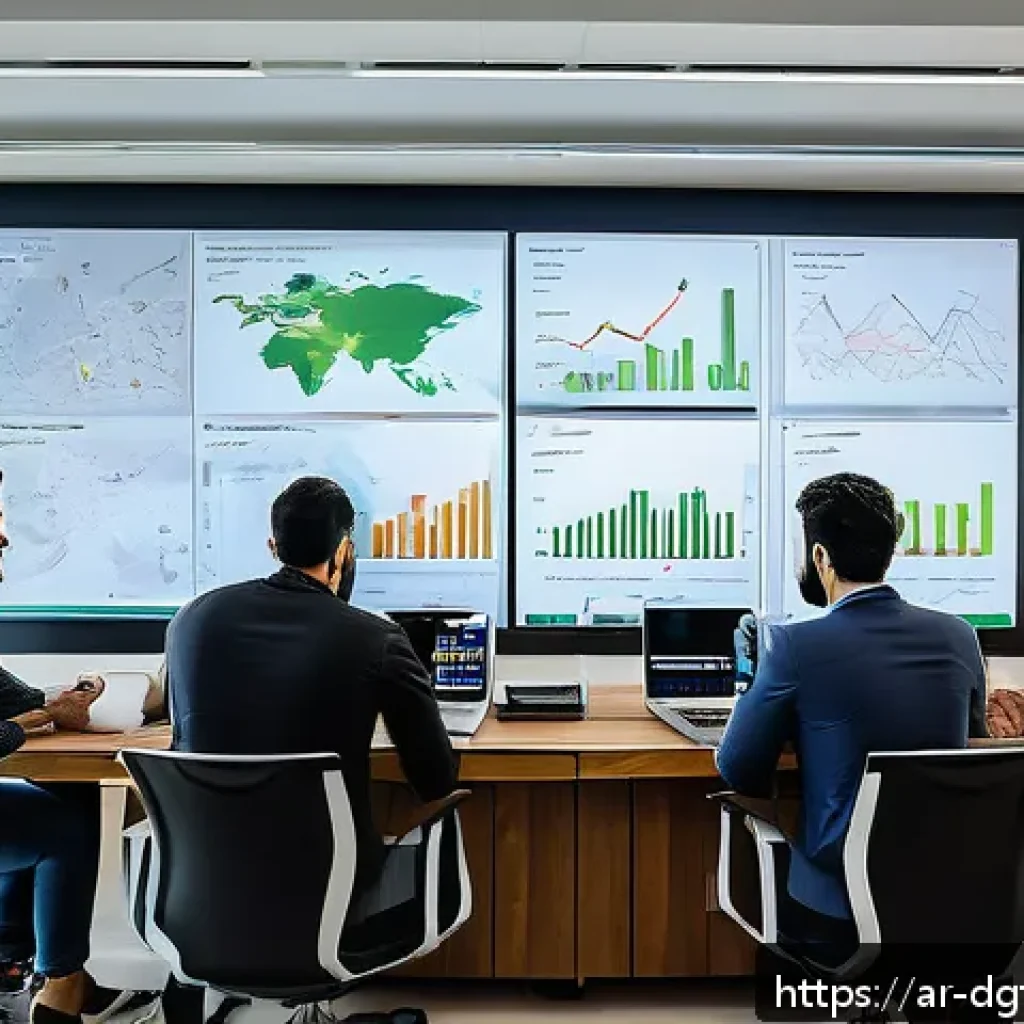 비용 효율적인 디지털 광고 타겟팅 방법 - A professional digital marketing team meeting in a modern office in Riyadh, Saudi Arabia, analyzing ...