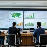 비용 효율적인 디지털 광고 타겟팅 방법 - A professional digital marketing team meeting in a modern office in Riyadh, Saudi Arabia, analyzing ...