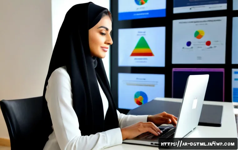 효과적인 이메일 마케팅을 위한 타겟팅 전략 - Photorealistic modern marketing workspace in a Gulf Arab small business office, Arab female entrepre...